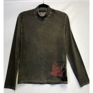 Men’s SCERVINO STREET Turtleneck Cotton Gray Pullover Top Size M Made In Italy